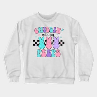 Chillin With My Peeps Glitter Pattern Crewneck Sweatshirt